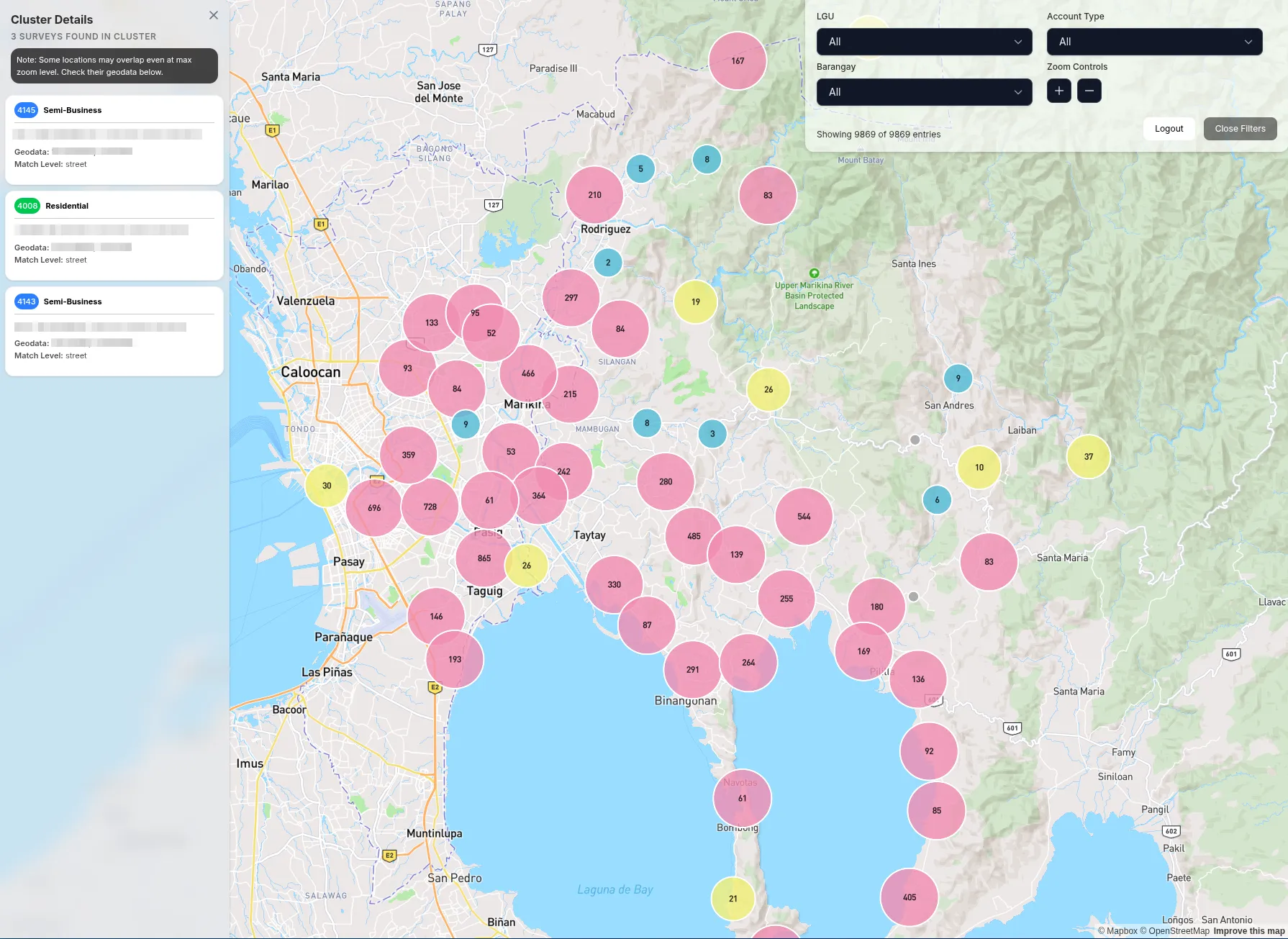 Water Supply Survey Map project screenshot